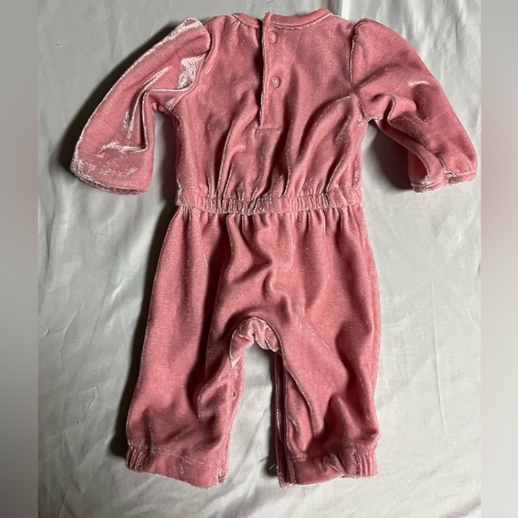 Carters Velvet Newborn Pink Jumpsuit - Picture 2 of 5